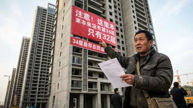 The man eagerly bought a flat on the 34th floor, when he came to live in it, he came to know that the entire building has only 32 floors.