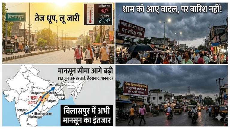 Bilaspur Weather Update: बिलासपुर में मानसून का इंतजार लंबा, दो डिग्री चढ़ा पारा; जानें आपके शहर में कब होगी पहली बारिश