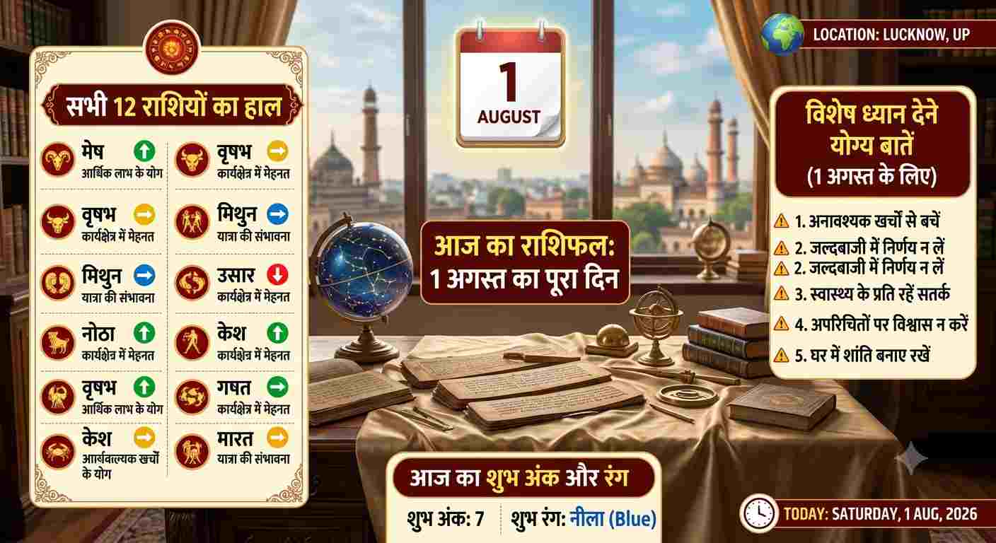 अंक ज्योतिष राशिफल (1 अगस्त 2026): मूलांक 1 से 9 तक के लिए कैसा रहेगा आज का दिन, जानिए आर्थिक मामलों में किसे मिलेगी सफलता और किसे बरतनी होगी सावधानी