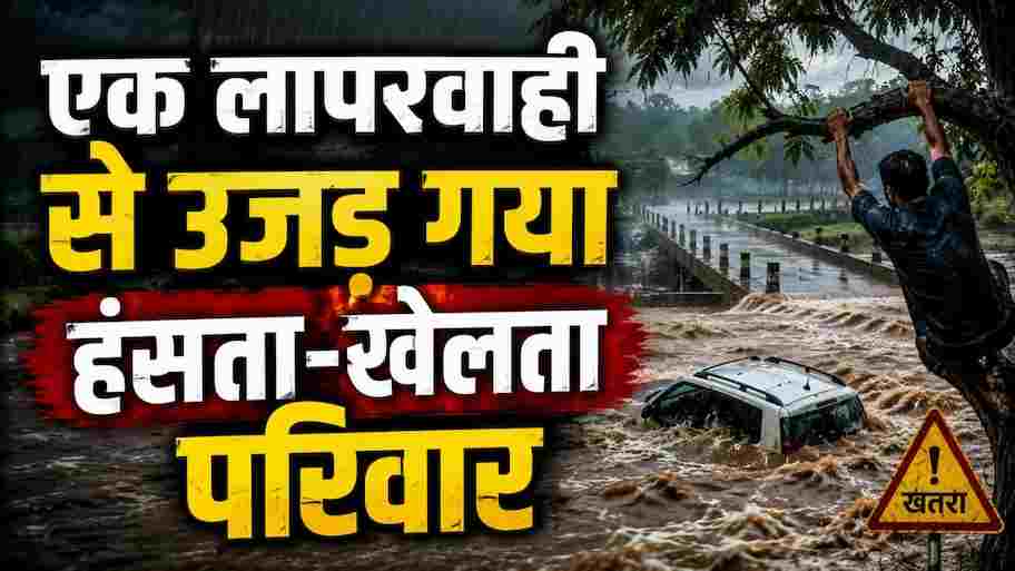 महाराष्ट्र के यवतमाल में दिल दहला देने वाला हादसा: उफनती नदी में बही कार, पति ने पेड़ पकड़कर बचाई जान, पत्नी और दो मासूम बेटियों की मौत