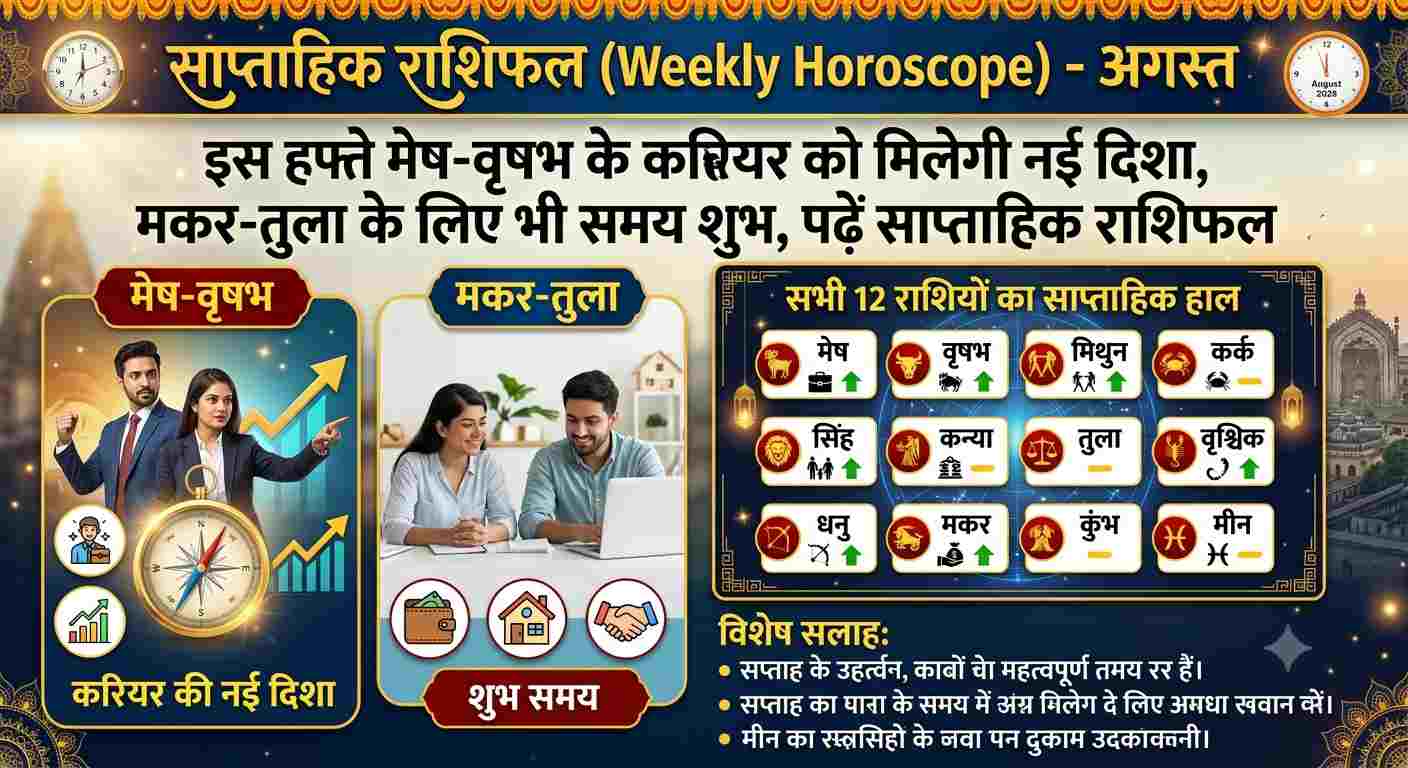 Weekly Horoscope August 3 to August 9, 2026: जानिए मेष से मीन तक सभी 12 राशियों के लिए कैसा रहेगा नया हफ्ता, ग्रहों की चाल का क्या पड़ेगा असर