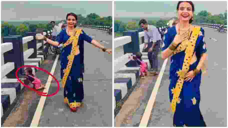 रील्स के चक्कर में खतरे में पड़ी मासूम की जान! ब्रिज की रेलिंग पर चढ़ा बच्चा, अलर्ट राहगीर ने ऐन वक्त पर खींचकर बचाई जिंदगी, वायरल वीडियो देख भड़के लोग