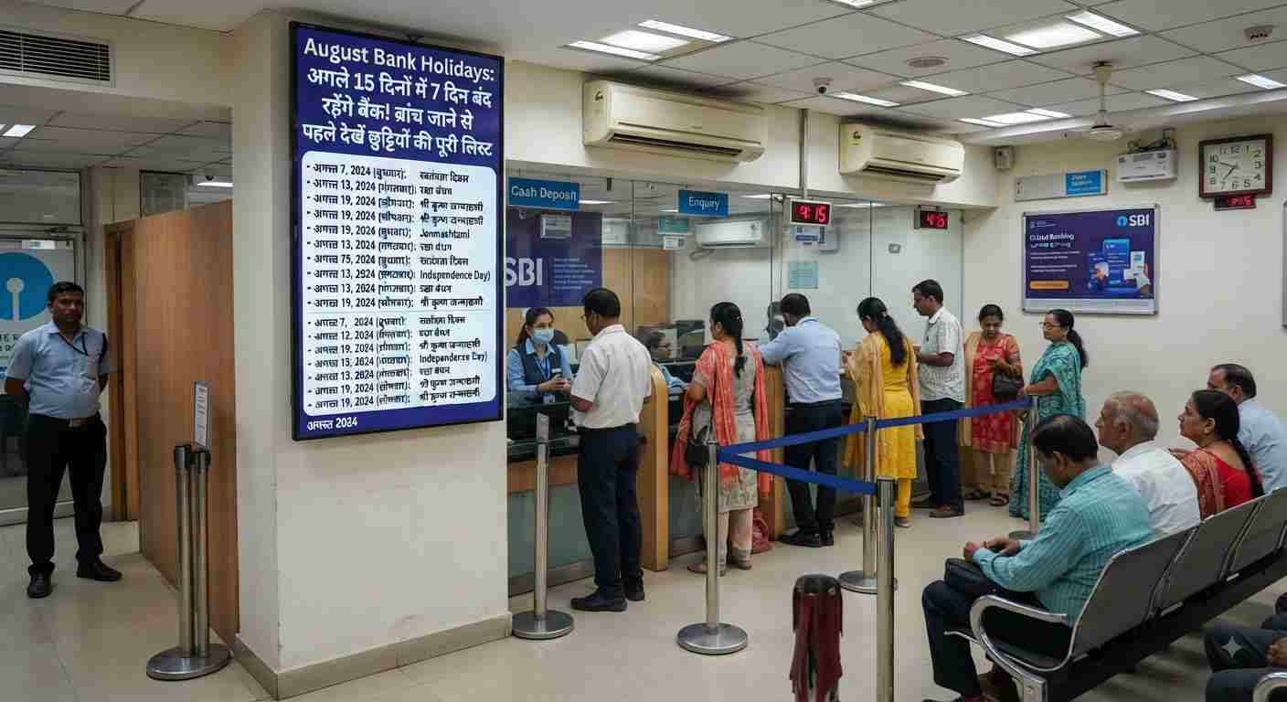 August Bank Holidays 2026:अगस्त के दूसरे पखवाड़े में छुट्टियों की भरमार, 15 दिनों में 7 दिन नहीं होगा शाखाओं में कामकाज