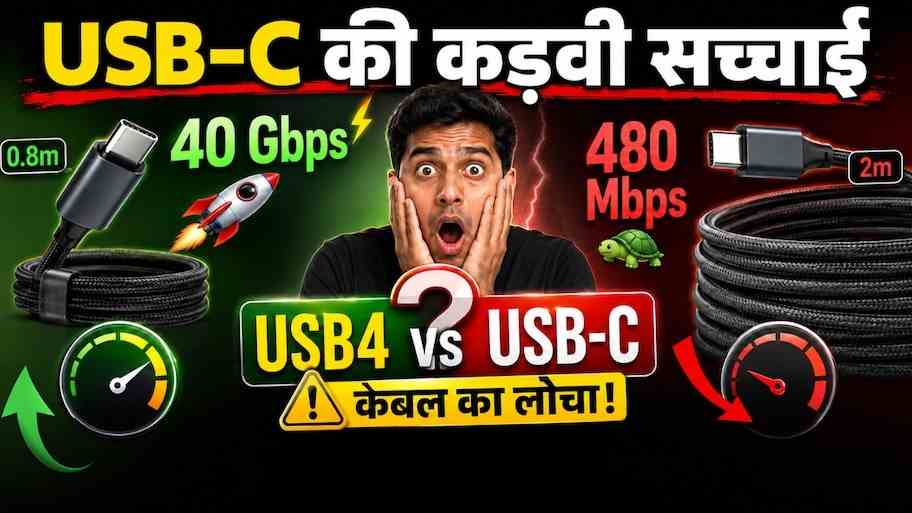 दिखने में एक जैसे फिर कीमत में 10 गुना अंतर क्यों? जानिए USB-C और USB4 के बीच का असली टेक्निकल सच, नया केबल या चार्जर खरीदने से पहले समझें स्पीड और पावर का पूरा खेल