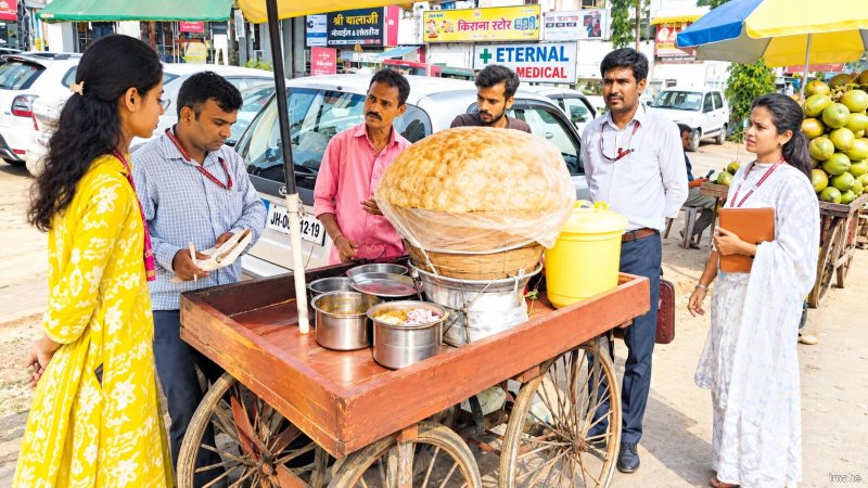 गोलगप्पे के ठेले पर औचक निरीक्षण करने पहुंच गईं अफसर मैडम