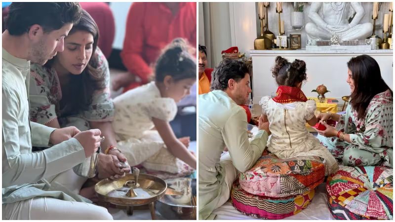 प्रियंका चोपड़ा ने दशहरे पर मालती संग किया कन्या पूजन