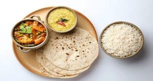 Rice and chapati ,Balanced diet, nutrients, carbohydrates, fiber, vitamins, minerals, calorie intake, energy, weight management, portion control, calorie density, fullness, digestion, digestive system, mixed grains, gut health, bowel movements, blood sugar levels, glycemic index, insulin response, diabetes management, satiety, hunger control, appetite regulation, meal satisfaction, cultural practices, traditional meals, eating habits, taste, texture, protein intake, muscle maintenance, nutrient absorption, bioavailability, healthy fats, ghee, oil, metabolism, weight gain, physical activity, heart health, cholesterol levels, dietary preferences, flexibility, complete meal, gastrointestinal health, gut microbiome, regularity, sustained energy, food allergies