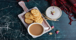 Eating Biscuit With Tea Or Coffe