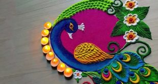 Diwali Peacock Rangoli Design 20