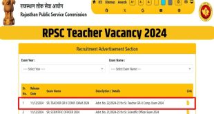 Rpsc Teacher Vacancy 2024