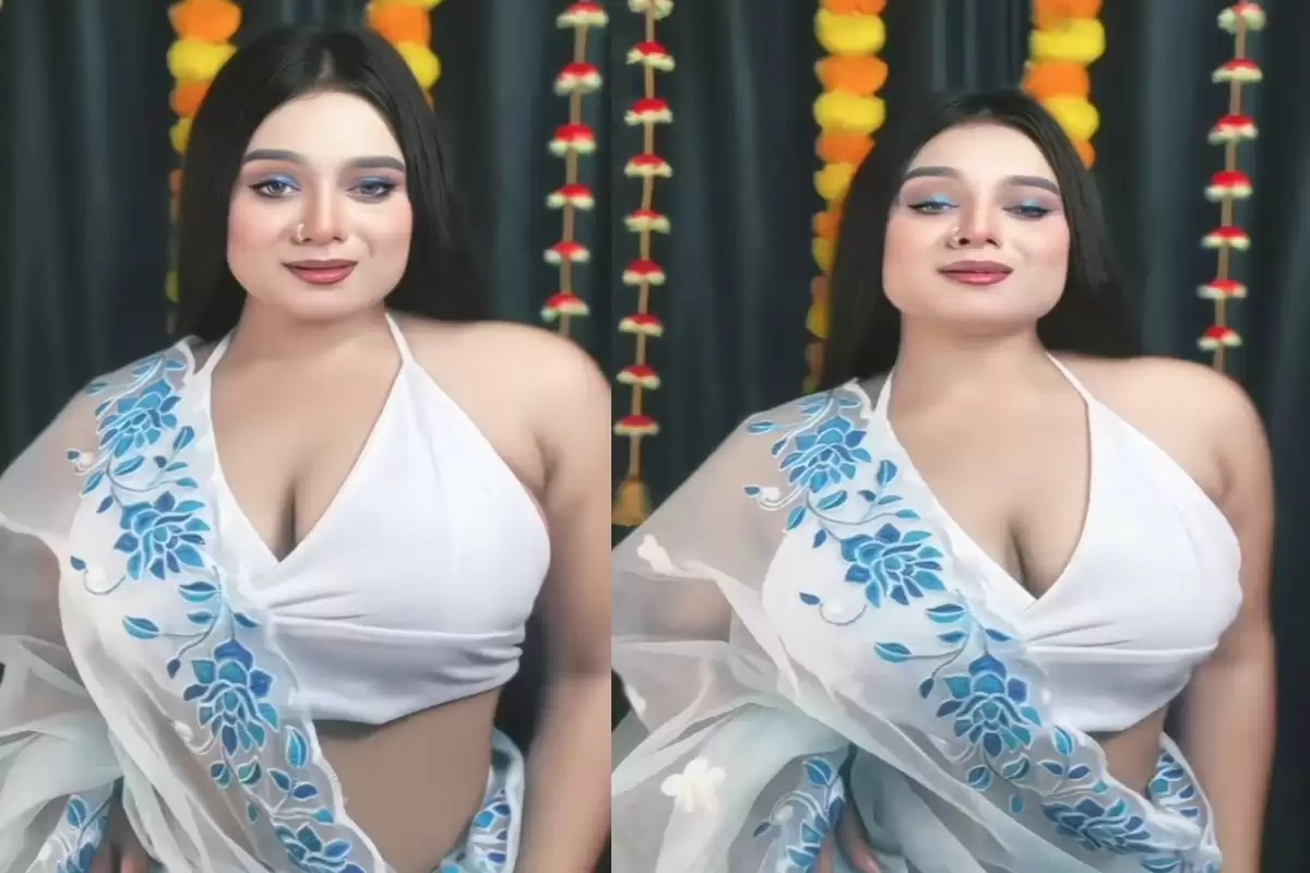 Sister-in-law created a stir in net saree, you too will go crazy after seeing her sexy style, video is going viral