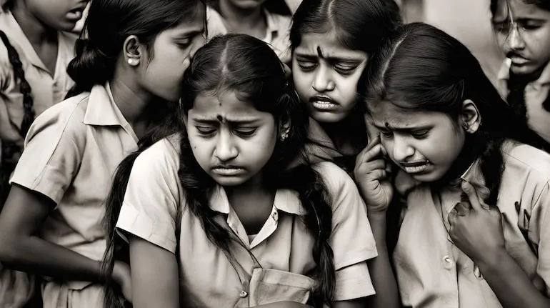 School Girls Crying